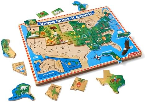 Melissa & Doug Melissa Doug USA Map Sound Puzzle - Wooden Puzzle With Sound Effects 40 pcs