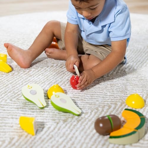 Melissa & Doug Melissa Doug Cutting Fruit Set - Wooden Play Food Kitchen Accessory Multi