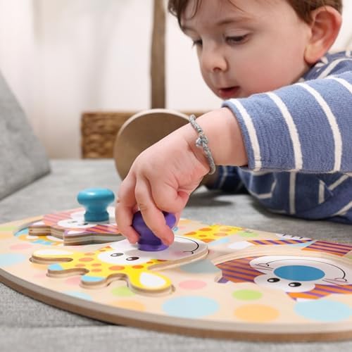 Melissa & Doug Melissa Doug First Play Wooden Jumbo Knob Farm Animal Puzzle 3 pcs