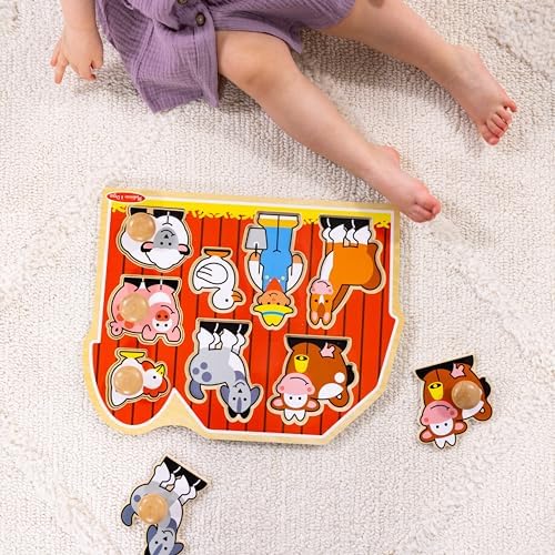Melissa & Doug Melissa Doug Farm Animals Jumbo Knob Wooden Puzzle