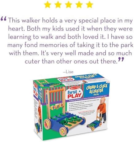 Melissa & Doug Melissa Doug Deluxe Chomp and Clack Alligator Push Toy and Activity Walker