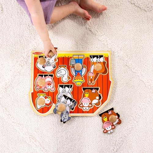 Melissa & Doug Melissa Doug Farm Animals Jumbo Knob Wooden Puzzle