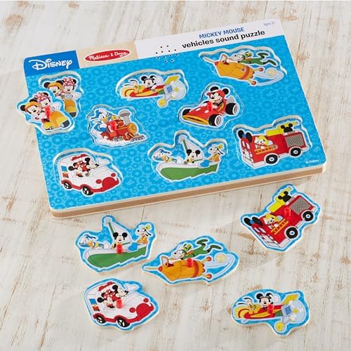 Melissa & Doug Melissa Doug Disney Mickey Mouse and Friends Vehicles Sound Puzzle