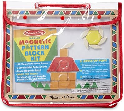Melissa & Doug Melissa Doug Deluxe Wooden Magnetic Pattern Blocks Set - Educational Toy