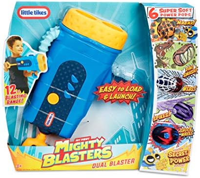Little Tikes 651267 Mighty Blasters Dual Blaster Toy Blaster with 6 Soft Power Pods by