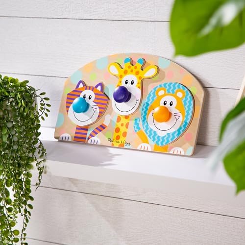 Melissa & Doug Melissa Doug First Play Wooden Jumbo Knob Farm Animal Puzzle 3 pcs