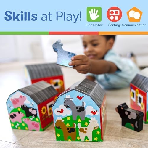 Melissa & Doug Melissa Doug Nesting and Sorting Barns and Animals With 6 Numbered Barns
