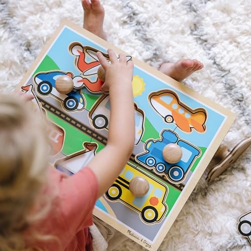 Melissa & Doug Melissa Doug Vehicles Jumbo Knob Wooden Puzzle 8 pcs