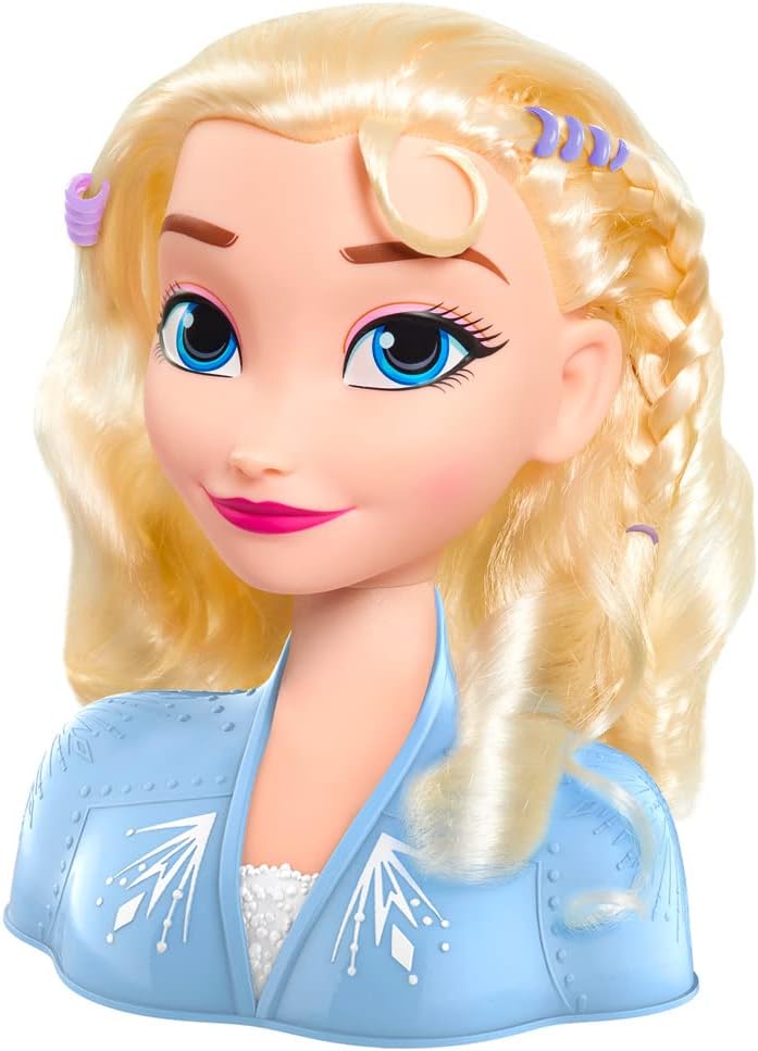Disney Elsa Styling Head A" 18-Piece Set with Wear & Share Accessories Blonde Hair – 18