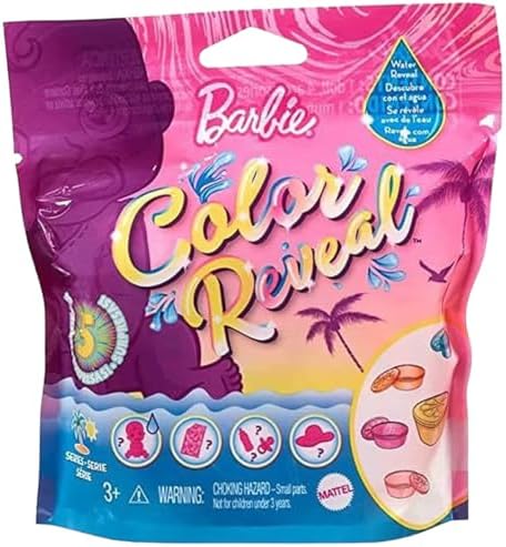 Barbie Color Reveal Baby Doll 5 Surprises Water Reveal Sand Sun Series Pack of 3 Bags
