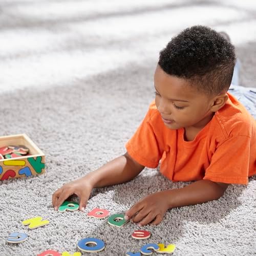 Melissa & Doug Melissa Doug 52 Wooden Alphabet Magnets in a Box - Uppercase and Lowercase