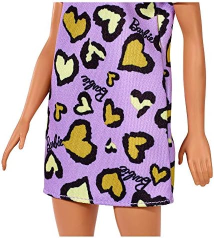 Barbie Blonde Wearing Purple and Yellow Heart-Print Dress and Platform Sneakers for 3 to