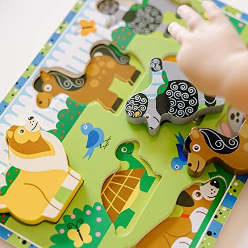 Melissa & Doug Melissa Doug Safari Wooden Chunky Puzzle - 8 Pieces - FSC Certified