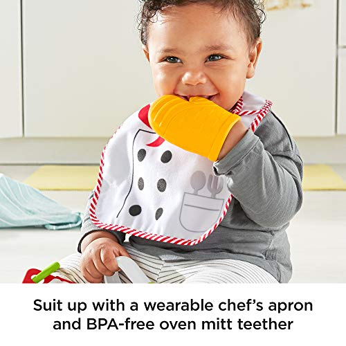 Fisher-Price Cutest Chef Gift Set 4 cooking-themed baby toys with wearable bib and