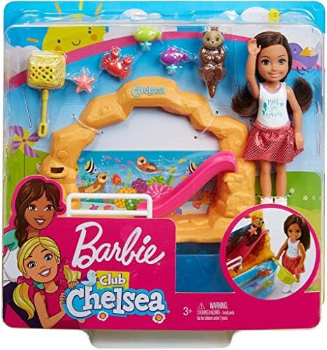 Barbie Club Chelsea Doll and Aquarium Playset 6-inch Brunette with for 3 to 7 Year Olds