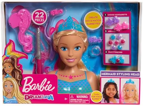 Barbie Dreamtopia Mermaid Styling Head 22 pieces for Ages 3 Up by Just Play
