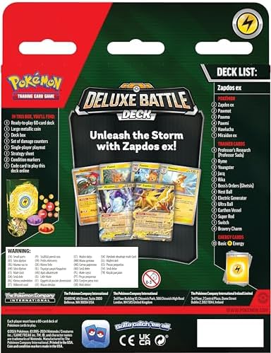 Pokemon TCG Zapdos ex Deluxe Battle Deck Ready-to-Play 60-Card Deck
