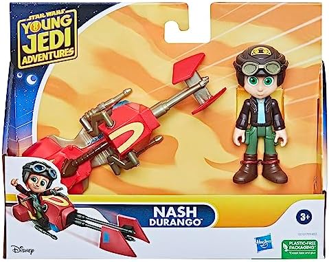 Hasbro Star Wars Young Jedi Adventures Nash Durango Figure Speeder Bike 4-Inch Scale Action Figures Vehicle