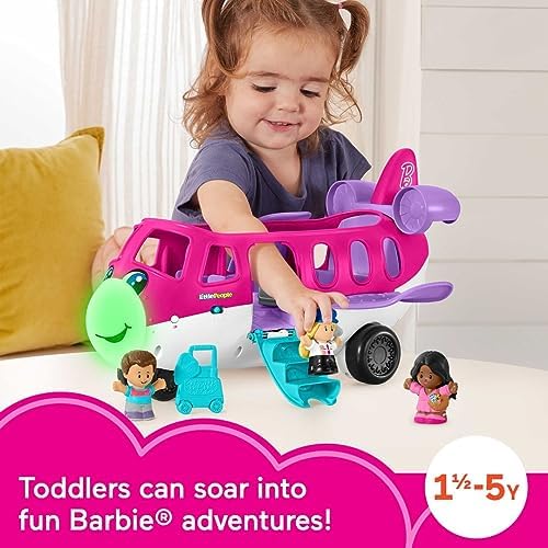 Fisher-Price Little Barbie Dream Airplane Presented By Little People With 1 Airplane 1