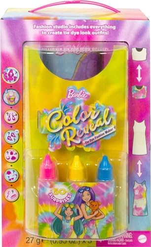 Barbie Color Reveal Toy Set Tie-Dye Fashion Maker with Barbie Chelsea Doll