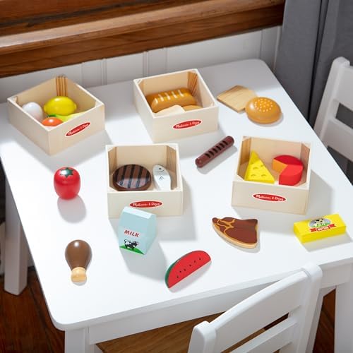 Melissa & Doug Melissa Doug Food Groups - 21 Wooden Pieces and 4 Crates Multi Play Food