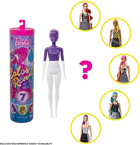 Barbie Color Reveal Doll Color-Block Series 7 Surprises 1 Barbie Doll Styles May Vary