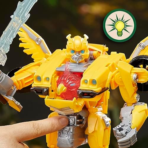 Transformers Rise of The Beasts Movie Beast-Mode Bumblebee Converting Toy with Lights and