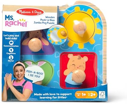Melissa & Doug Melissa Doug Ms. Rachela Wooden Peek-a-Boo Jumbo Peg Puzzle