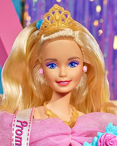 Barbie Rewind Doll with Curly Blonde Hair 1980s-inspired Prom Queen Outfit Displayable