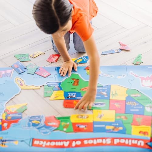 Melissa & Doug Melissa Doug USA Map Floor Puzzle - 51 Pieces 2 x 3 feet - FSC Certified