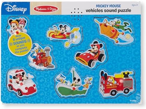 Melissa & Doug Melissa Doug Disney Mickey Mouse and Friends Vehicles Sound Puzzle