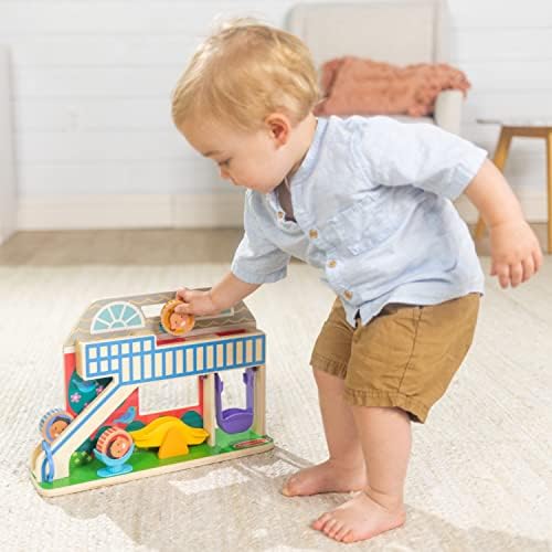 Melissa & Doug Melissa Doug GO Tots Wooden Schoolyard Tumble with 4 Disks - FSC Certified