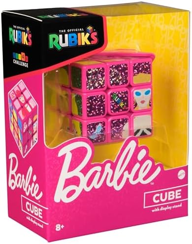Rubik's Cube Barbie Cube Celebrating Barbie's 50th Anniversary Problem-Solving Brain Teaser Classic Color-Matching Puzzle