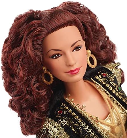 Barbie Signature Gloria Estefan Doll in Gold and Black Fashion and with Microphone Gift