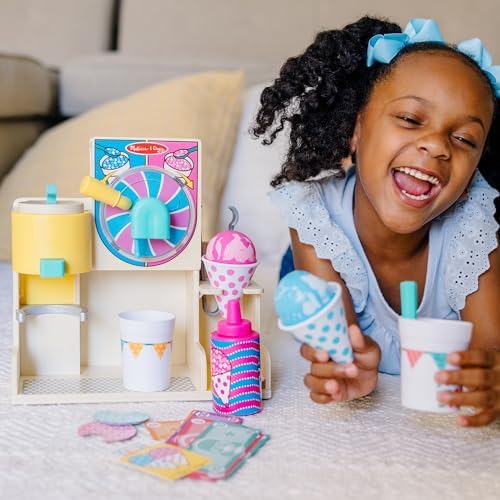 Melissa & Doug Melissa Doug Fun at The Fair Wooden Snow-Cone and Slushie Play Food Set -