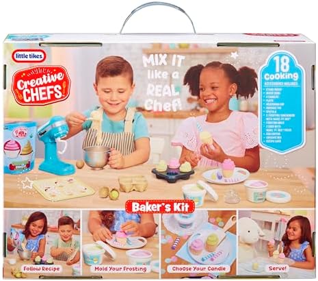 Little Tikes Creative Chefs Baker's Kit with Make-It Mix Play Sand 18 Realistic Boys