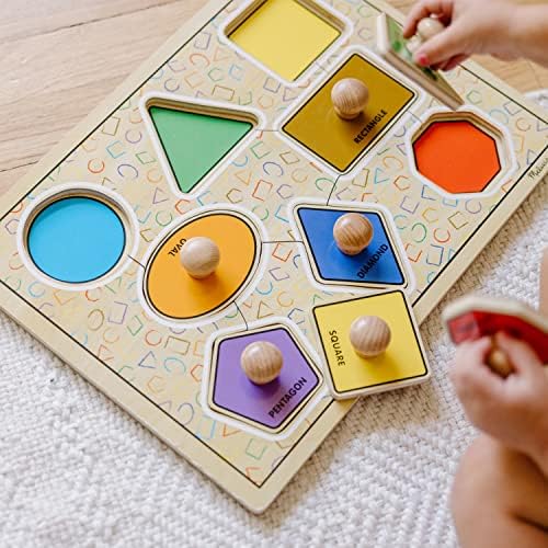 Melissa & Doug Melissa Doug Deluxe Jumbo Knob Wooden Puzzle - Geometric Shapes 8 pcs