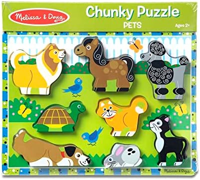 Melissa & Doug Melissa Doug Safari Wooden Chunky Puzzle - 8 Pieces - FSC Certified