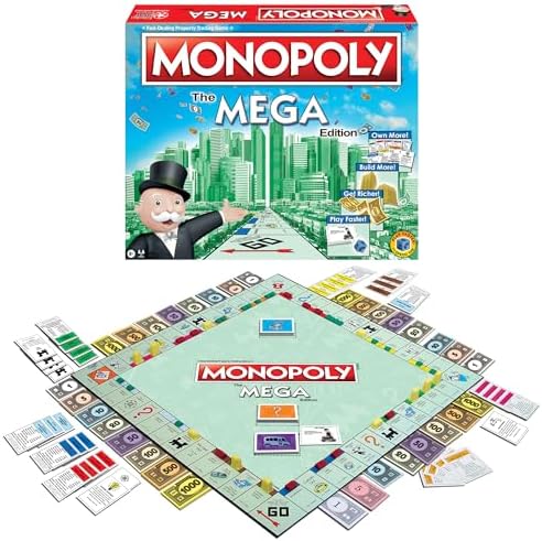 Hasbro Monopoly The Mega Edition by Winning Moves USA a Bigger and Faster Version of