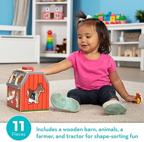 Melissa & Doug Melissa Doug Wooden Take-Along Barn Toy with Flip-Up Roof and Handle 10
