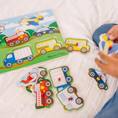 Melissa & Doug Melissa Doug Vehicles Wooden Peg Puzzle 8 pcs