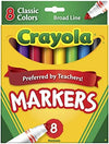Crayola Broad Line Markers School Supplies Colors may vary 8 Count