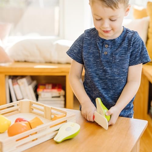 Melissa & Doug Melissa Doug Cutting Fruit Set - Wooden Play Food Kitchen Accessory Multi