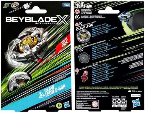 Beyblade X Claw Leon 5-60P Starter Pack Set with Balance Type Right-Spinning Top and