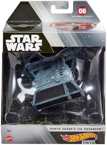 Hot Wheels Star Wars Starships Select Premium Diecast Darth Vader's TIE Advanced Includes 1 Vehicle