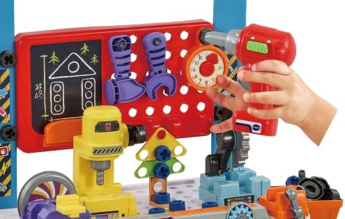VTech My Busy Workbench Interactive Toddler Toy Pretend Play Tools 100 Pieces Lights