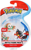 Pokemon 95002 2 Battle Action Figure Includes 2 Rowlet and 2 Litten Pack of 2