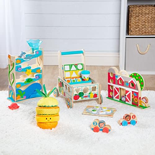 Melissa & Doug Melissa Doug Wooden Shape Sorting Grocery Cart Push Toy and Puzzle