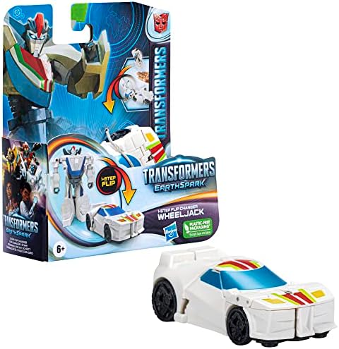 Transformers EarthSpark 1-Step Flip Changer Wheeljack 4-Inch Action Figure Robot for