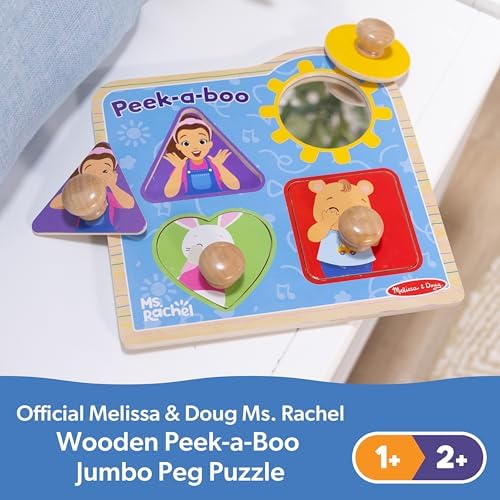 Melissa & Doug Melissa Doug Ms. Rachela Wooden Peek-a-Boo Jumbo Peg Puzzle